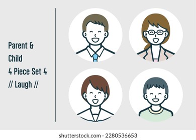This is a set of illustrations of a Laugh parent and child.