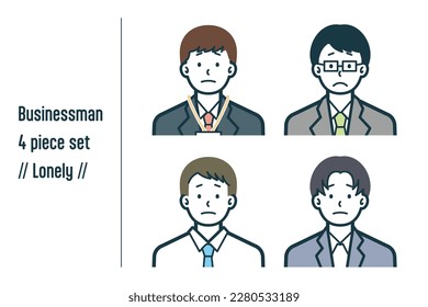This is a set of illustrations of Lonely businessmen.