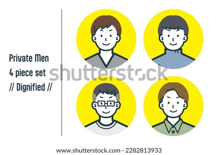 This is a set of illustrations of a man in dignified civilian clothes.