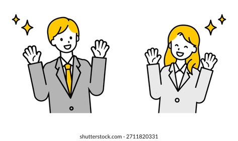Este es un conjunto de ilustraciones de hombres y mujeres con un simple "empleado de la empresa".