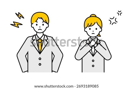 This is a set of illustrations of men and women with simple "student".