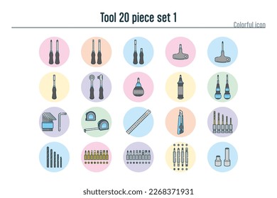 This is a set of illustrations of tools.