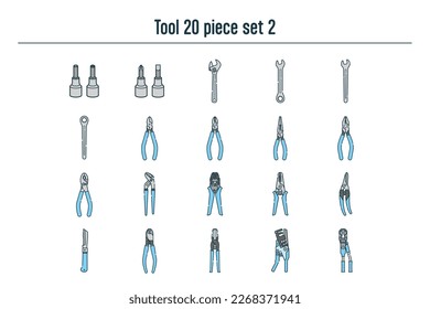 This is a set of illustrations of tools.