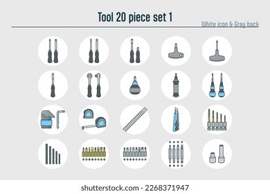 This is a set of illustrations of tools.