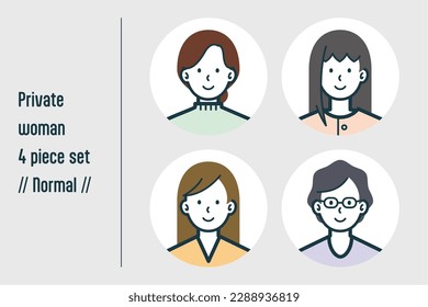 This is a set of illustrations of a woman in normal civilian clothes.