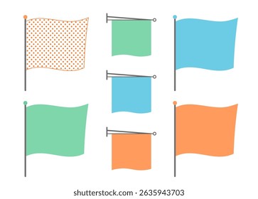 This set includes flags in fun colors and a signboard perfect for cafes. It's great to add text to it.