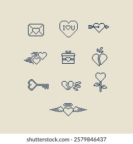 this is set of love icon in pixel art style ,this item good for presentations,stickers, icons, t shirt design,game asset,logo and project.	