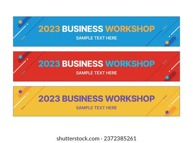 This is a set of modern style business banner design templates for schools, companies, lectures, workshops, events, and presentations.