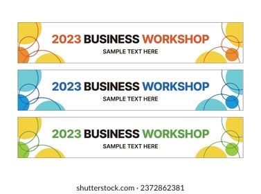 This is a set of modern style business banner design templates for schools, companies, lectures, workshops, events, and presentations.