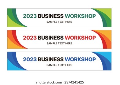 This is a set of modern style business banner design templates for schools, companies, lectures, workshops, events, and presentations.