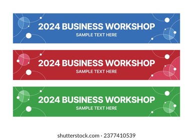 This is a set of modern style business banner design templates for schools, companies, lectures, workshops, events, and presentations.