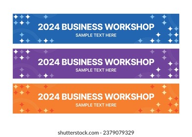 This is a set of modern style business banner design templates for schools, companies, lectures, workshops, events, and presentations.