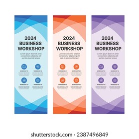 This is a set of modern style business banner design templates for schools, companies, lectures, workshops, events, and presentations.