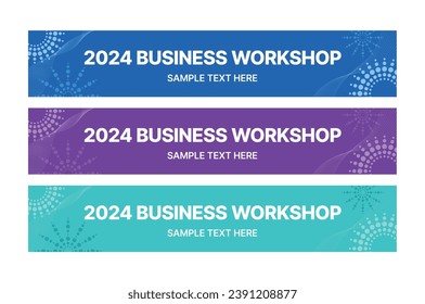 This is a set of modern style business banner design templates for schools, companies, lectures, workshops, events, and presentations.