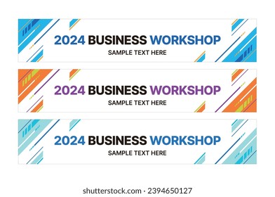 This is a set of modern style business banner design templates for schools, companies, lectures, workshops, events, and presentations.