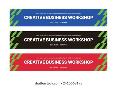 This is a set of modern style business banner design templates for schools, companies, lectures, workshops, events, and presentations.