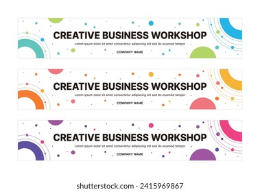 This is a set of modern style business banner design templates for schools, companies, lectures, workshops, events, and presentations.