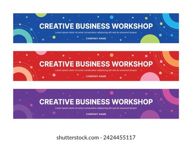 This is a set of modern style business banner design templates for schools, companies, lectures, workshops, events, and presentations.