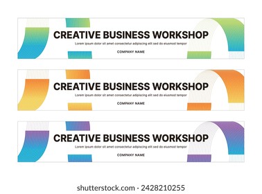 This is a set of modern style business banner design templates for schools, companies, lectures, workshops, events, and presentations.