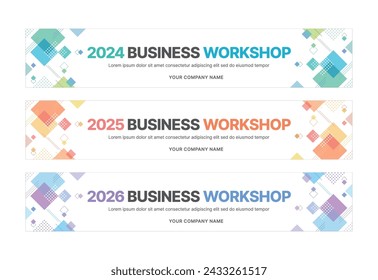 This is a set of modern style business banner design templates for schools, companies, lectures, workshops, events, and presentations.