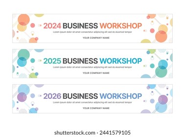 This is a set of modern style business banner design templates for schools, companies, lectures, workshops, events, and presentations.