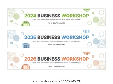 This is a set of modern style business banner design templates for schools, companies, lectures, workshops, events, and presentations.