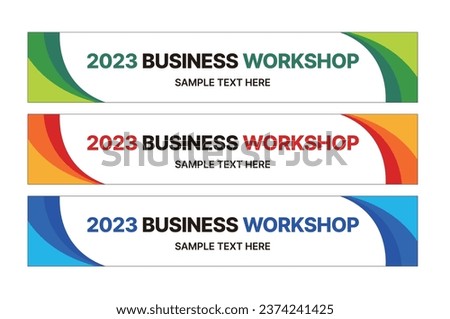 This is a set of modern style business banner design templates for schools, companies, lectures, workshops, events, and presentations.