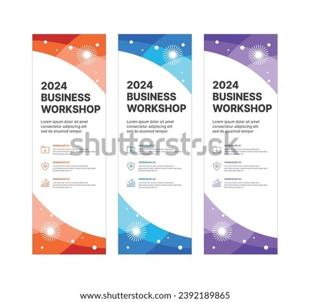 This is a set of modern style business banner design templates for schools, companies, lectures, workshops, events, and presentations.