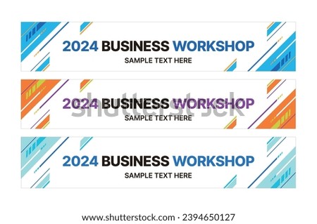 This is a set of modern style business banner design templates for schools, companies, lectures, workshops, events, and presentations.