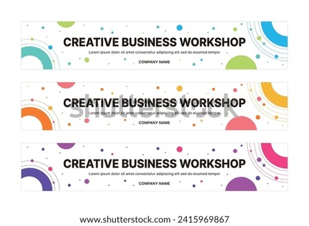 This is a set of modern style business banner design templates for schools, companies, lectures, workshops, events, and presentations.