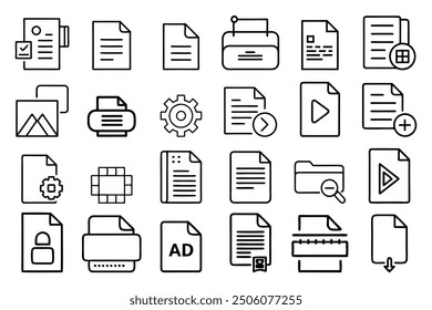 This set of modern, versatile file type icons includes icons for common file extensions like doc, pdf, jpg, png, and more, ideal for UI design and document management applications.