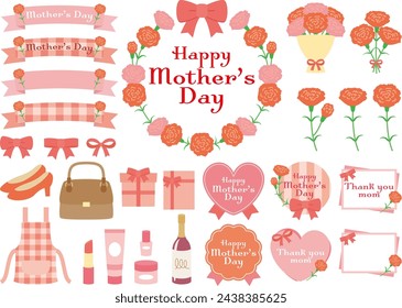 This is a set of mother's day illustration.