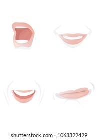 This is a set of mouths made as a clip art cartoon.