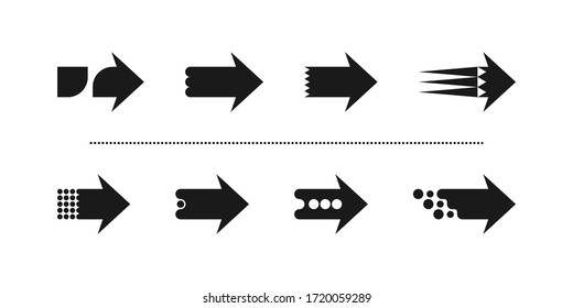 Este es un conjunto de flechas simples, nuevas y modernas. Aplicación exitosa para infografías y diseño web.