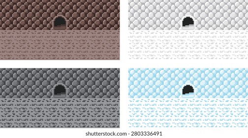 This is a set of pixel art backgrounds featuring cave.