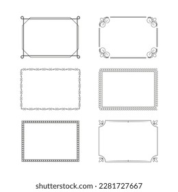 This is a set of rectangular calligraphic frames in vector.