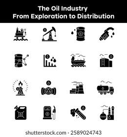 This set represents the entire oil industry, covering extraction, processing, storage, transportation, and sales.