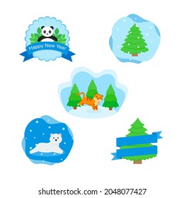 This is a set of round labels with a winter theme with different animals, snow, and Christmas trees. Could be used for the new year's, Christmas.