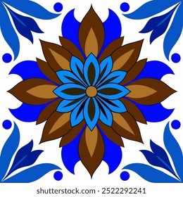  This set of seamless brown and blue floral patterns features intricate designs perfect for luxury fabric prints, wallpaper, or interior decor. Ideal for furniture, textiles, and digital projects.