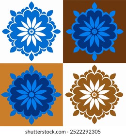  This set of seamless brown and blue floral patterns features intricate designs perfect for luxury fabric prints, wallpaper, or interior decor. Ideal for furniture, textiles, and digital projects.