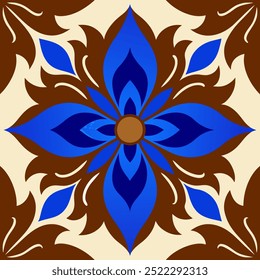  This set of seamless brown and blue floral patterns features intricate designs perfect for luxury fabric prints, wallpaper, or interior decor. Ideal for furniture, textiles, and digital projects.