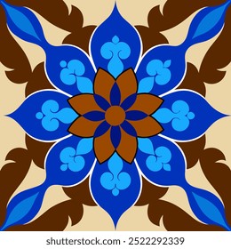  This set of seamless brown and blue floral patterns features intricate designs perfect for luxury fabric prints, wallpaper, or interior decor. Ideal for furniture, textiles, and digital projects.