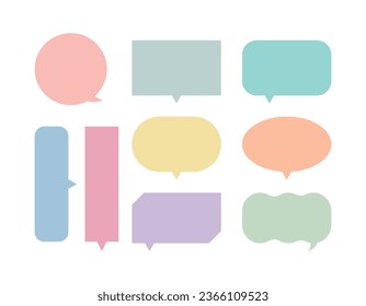 This is a set of speech bubble, chat, story and message illustrations drawn with simple and modern lines of various shapes.