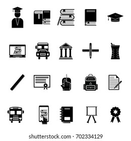 This is the set of twenty icons and these are related to Educational field. Anyone Can use these icons in educational purpose.