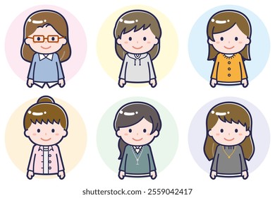 This is a set of various smiling people.