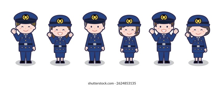 This is a set of various smiling people.