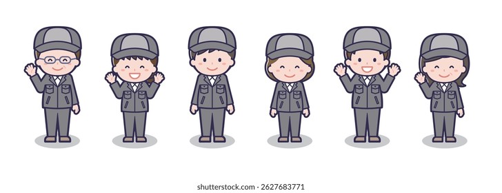 This is a set of various smiling people.