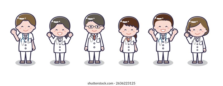 This is a set of various smiling people.