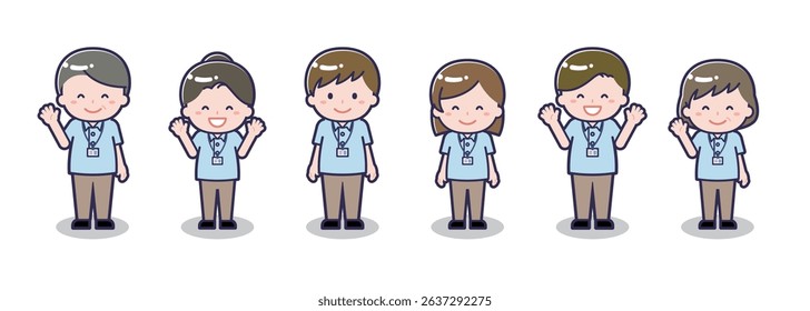 This is a set of various smiling people.