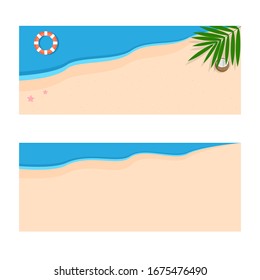 Este es un conjunto de banners vectoriales. Un agradable fondo de playa.